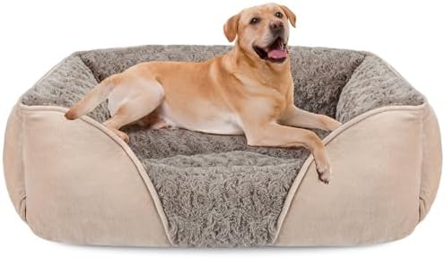 INVENHO XX-Large Dog Bed for Large, Medium, Small Dogs - Rectangle, Washable, Orthopedic, Soft, Calming, Durable Pet Cuddler with Anti-Slip Bottom - XXL (42"x30"x10") by INVENHO