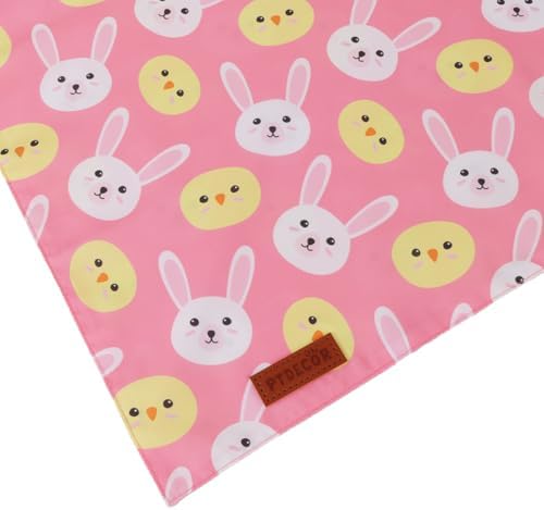 PTDECOR Pink Easter Dog Bandana, Easter Rabbit Carrot Dog Scarf, Small - Image 6
