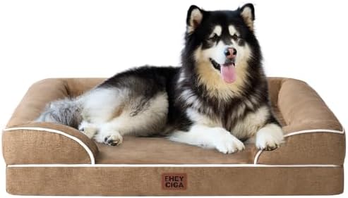 EHEYCIGA Orthopedic XXL Dog Bed, Waterproof Washable XL Big Pet Bed 48" by EHEYCIGA