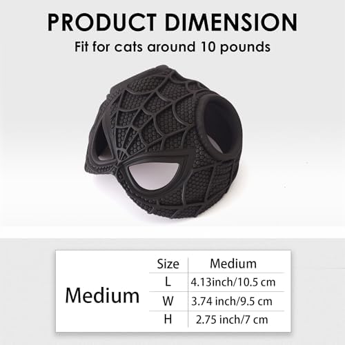 Yipintang Cat Bat Mask Halloween Costumes Accessories for Cats, Cat Bat Cosplay Apparel (Medium, Black Spider) - Image 3