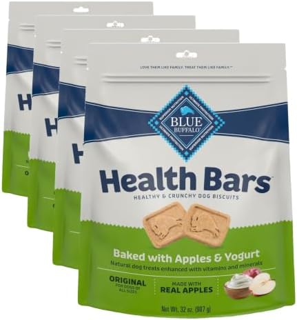 Blue Buffalo Health Bars Apples & Yogurt Mini Dog Biscuits, 32 oz, 2 Pound (Pack of 4) by BlueBuffaloCompanyLtd