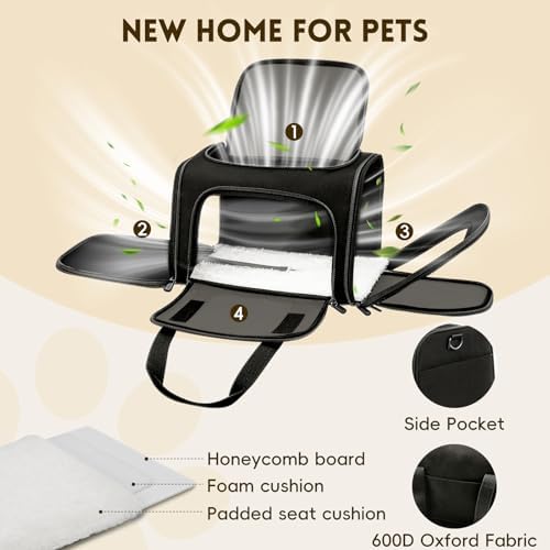 Cat Carrier Soft, Dog Carriers for Small Dog/Large Cat (Up to 16lb) - Image 3