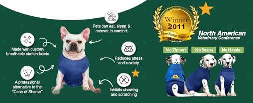 Surgi Snuggly Dog Surgery Recovery Suit, Cone Alternative, Spay/Neuter S - Image 4