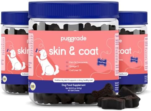 PupGrade Skin & Coat Supplement for Dogs, Duck Flavor – 180 Soft Chews by PupGrade