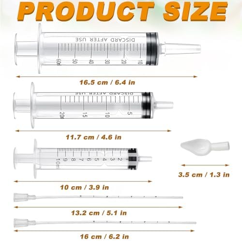 Baby Bird Feeding Syringe Set Baby Bird Parrot Small Pet Manual Feeding Syringe Set for Parrot Small Pet Syringe with Spoon Tip & Tubes (10ml+10ml+20ml+60ml) - Image 2