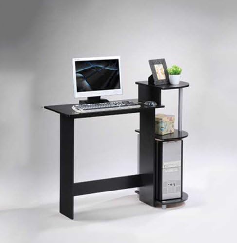 Furinno COMPACT Desk, 28.5" Wide Gaming Desk with Shelves, Computer Desk with Book Shelf, Office Desk for Home Office, Study Room, Dorm, Bedroom, Black - Image 3