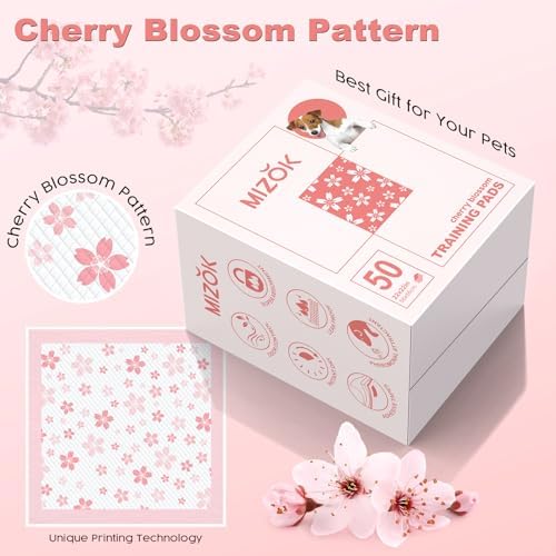 MIZOK Pink Puppy Pads with Adhesive Tabs Wee Wee Pads for Dogs 22x22in 50Ct - Image 2