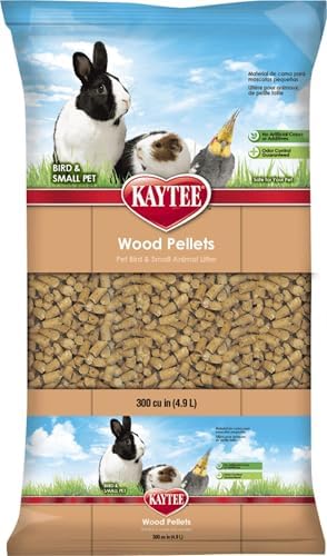 Kaytee Wood Pellets Small Animal | 100% Natural | Dust-Free | Non-Stick | 4.9 L, Pack of 6 by Kaytee
