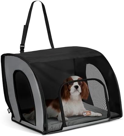 K&H Dog Car Seat, Travel Safety Carrier for Pets, Medium, Gray/Black by KHPetProducts
