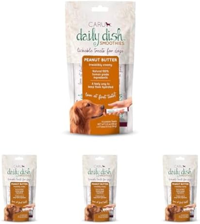 Caru - Daily Dish Smoothies - Lickable Peanut Butter Treat - 16 Pack, 0.5 oz Tubes by CARU