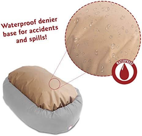Majestic Pet Suede Calming Dog Bed, 32 Inch Medium, Round, Washable, Stone - Image 5