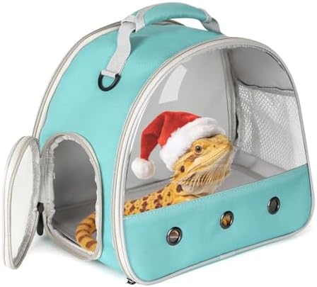 Bearded Dragon Carrier,Lizards Travel Bag, Small Animal Travel Carrier for Hedgehog Rat Parrot Bird, Portable Guinea Pig Travel Carrier for 2 by WEVONIGU