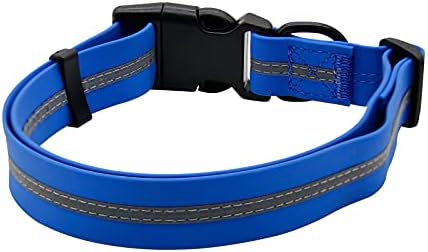 Nimble Reflective Waterproof Dog Collar Adjustable Odor Resistant Easy Clean Pet Collar for Small Medium Large Dogs Night Walking Outdoor Rainy Use (Medium (11.81”-18.5”inches), Blue) - Image 2