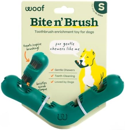 WOOF Bite n' Brush Dog Dental Chew Toy for Small Dogs 10-25 lbs by Woof