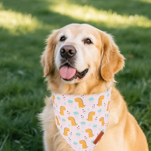 ADOGGYGO Dinosaur Dog Bandanas Boy, 2 Pack Cute Dino Puppy Bandana, X-Large - Image 3