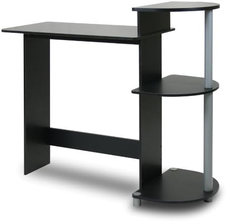 Furinno COMPACT Desk, 28.5" Wide Gaming Desk with Shelves, Computer Desk with Book Shelf, Office Desk for Home Office, Study Room, Dorm, Bedroom, Black - Image 4