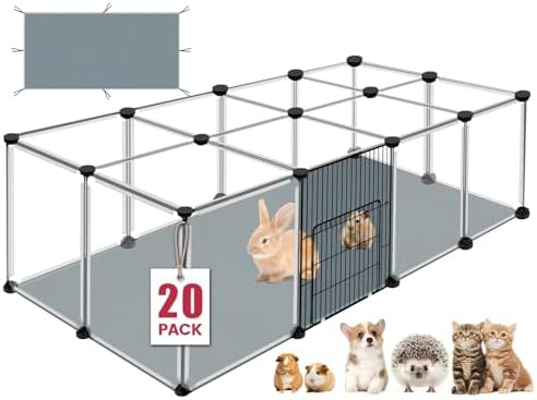 VISCOO 20 Panels Small Animals Playpen, 48"x24"x16" Pet Playpen by VISCOO