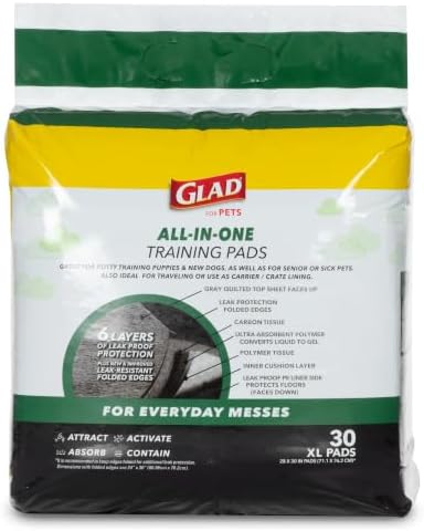 Glad for Pets XL Charcoal Training Pads for Dogs and Puppies, 30 Ct, 2-Pk - Image 6