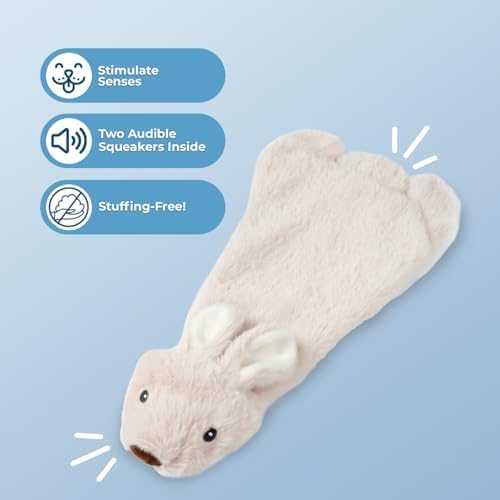 Best Pet Supplies 2-in-1 Stuffless Squeaky Dog Toy - Hare, Large - Image 2