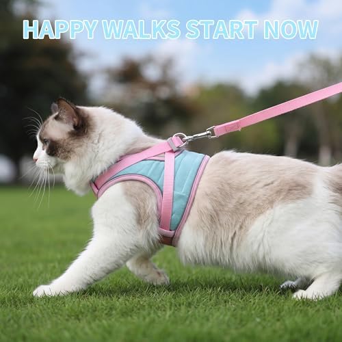 Cat Harness and Leash, Escape-Proof Cat Harness Set, Adjustable Step-in Pet Harness for Walking, Soft Breathable Reflective Vest for Cats & Dogs (Orange, Small) - Image 4