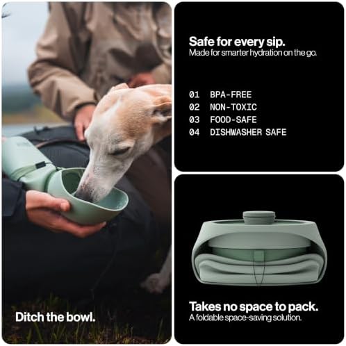 SÄKER Portable Dog Water Bottle, Collapsible Water Bottle for Dogs Perfect for Walking, Hiking and Outdoors | Works as a Portable Water Bowl | Designed in Montreal - 550ml - Image 5
