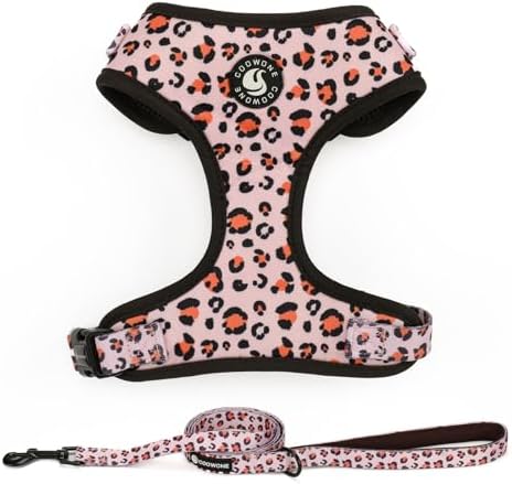 Dog Harness and Leash Set, Adjustable Dog Harness, Dog Leash, No Pull No Choke Puppy Harnesses for Walking Training for Small Medium Pet by COOWONE