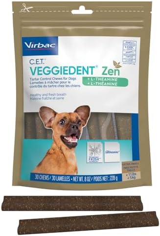 C.E.T. Veggiedent Fr3sh & Zen Plaque and Tartar Control Chew for Dogs, XS by Virbac