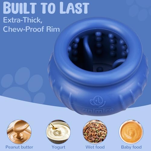 Wobbly Dog Enrichment Lick Toy, Stuffable Frozen Lick Bowl to Keep Dogs Busy, Long-Lasting Interactive Treat Dispensing Dog Toy, Silicone Fetch Catch Chew Toy(Dark Blue,S) - Image 4