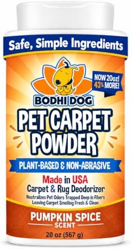 Bodhi Dog Natural Carpet Deodorizer Powder - Dry Pet Smell Eliminator & Urine Odor Remover - Loosens Fur & Dirt - Plant-Based Room Freshener for Vacuuming Home - Pumpkin Spice (Pack of 1) by BodhiDog