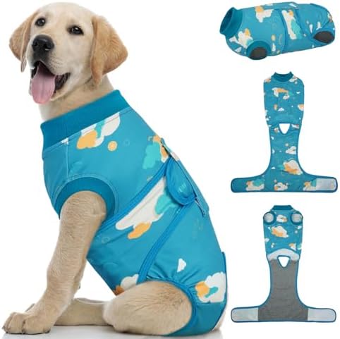 Kuoser Dog Recovery Suit, Female Male Spay Neuter Surgery Suit, Cloud, M by Kuoser