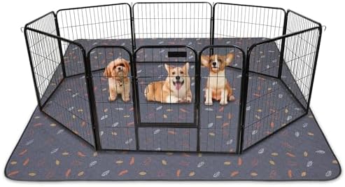 Sunheir Washable Pee Pads for Dogs 72"x72", Extra Large Reusable Puppy Pads Pet Training Pads for Dog Playpen, Waterproof Pee Pads for Puppy Playpen, Whelping Pad, Dog Playpen Indoor - Deep Grey by SUNHEIR