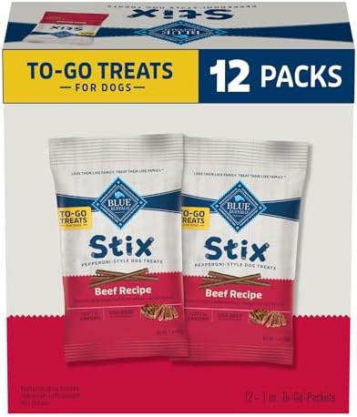 Blue Buffalo Stix Beef Pepperoni-Style Dog Treats, 1 oz, 12 ct by BlueBuffaloCompanyLtd