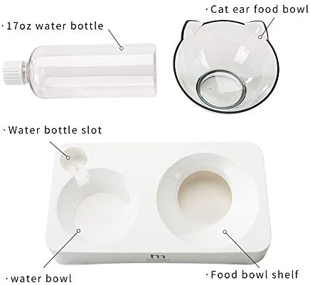 Marchul Double Elevated Dog Cat Bowl, Pets Water and Food Bowl Set, 15° Raised Tilted Dishes Indoor for Kitten, Puppies, Small or Medium Size Dogs Cats - Image 5