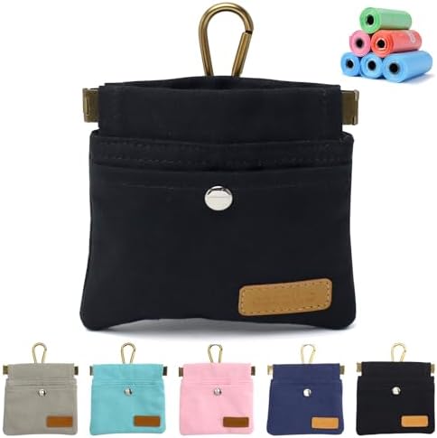 Dog Treat Pouch for Pet Training, Carabiner & Magnetic Buckle, Black by COSOWO