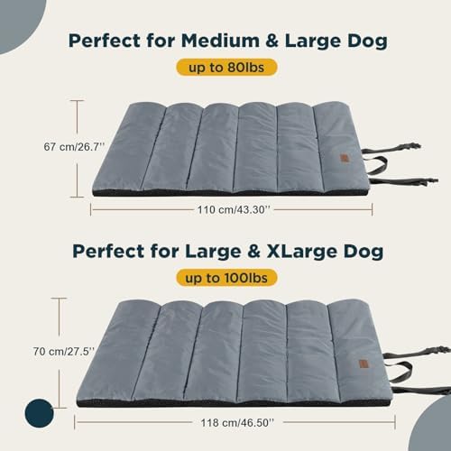 Gimars Upgraded Thickened XL Outdoor Dog Bed with Waterproof Film, Easy to Roll Up with Buckle, Large Travel Pet Bed for Large & Extra Large Dog, Portable, Foldable, Washable for Camping,Traveling - Image 4