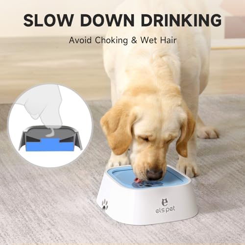 ELS PET No Spill Dog Cat Bowl 35oz 1L Anti Slip Travel Water Dispenser Blue - Image 2