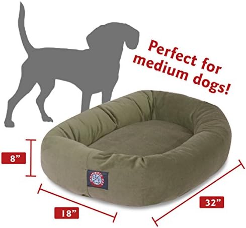 Majestic Pet Suede Calming Dog Bed, 32 Inch Medium, Round, Washable, Sage - Image 3