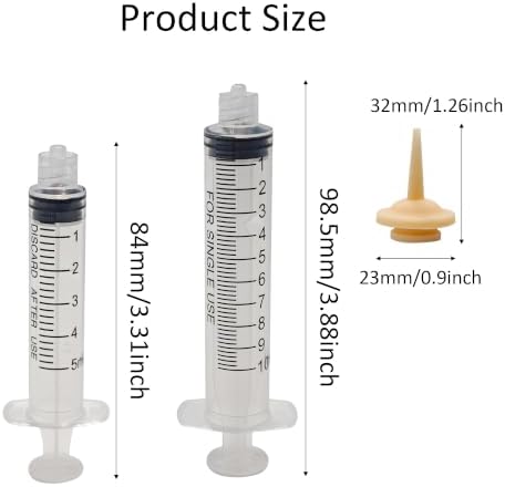 Pet Feeding Syringe Set, 5ml & 10ml Syringes with 10 Silicone Nipples for Newborn Kitten Puppy, Small Animals, Rabbit, Dog, Cat, Squirrel, Bird Nursing and Hand Feeding - Image 2