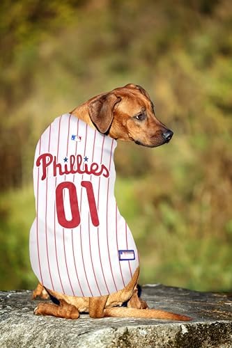 Official MLB Philapelphia Phillies Pet Jersey for Dogs & Cats, Size X-Small - Stylish Baseball Jersey for Your Furry Fan- Show Off Team Spirit with The Perfect Fan Apparel Gear for Pet, Dog & Cat - Image 2
