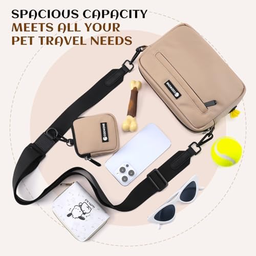Dog Treat Pouch with Removable Small Pet Training Treat Pouches, Built-in Poop Bag Dispenser, Adjustable Shoulder Strap Cross Body Dog Walking Bag (Coffee) - Image 5