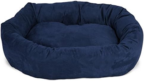 Majestic Pet Suede Calming Dog Bed, 24 Inch Small, Round, Washable, Navy - Image 2