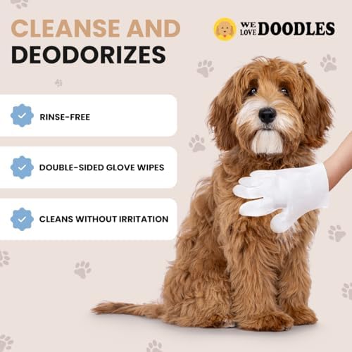 Pet Glove Wipes for Dogs, Double-Sided Cleaning, Paws Face Body Ears 12 PCS - Image 2