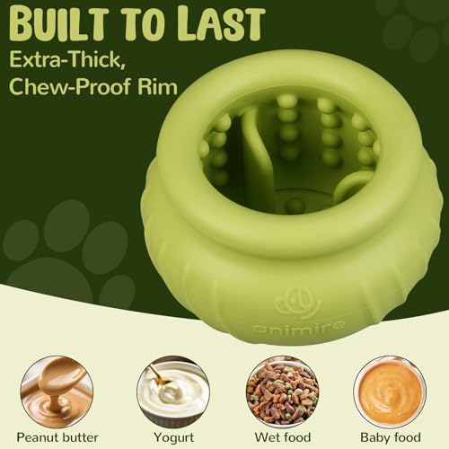 Wobbly Dog Enrichment Lick Toy, Stuffable Frozen Lick Bowl to Keep Dogs Busy, Long-Lasting Interactive Treat Dispensing Dog Toy, Silicone Fetch Catch Chew Toy(Green,S) - Image 4