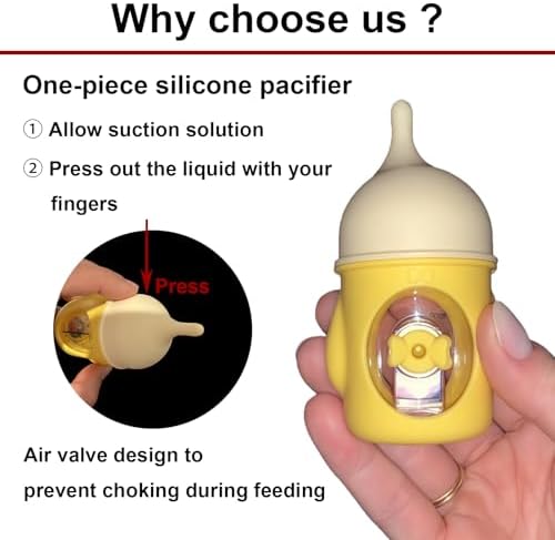 Pet Nursing Bottle, Yellow Animal Feeding Bottles with Soft Silicone Nipple, Anti-Choking Design, Slow Flow Kitten Bottle Feeding kit for Puppies, Kittens and Small Animals (20 ml) - Image 3