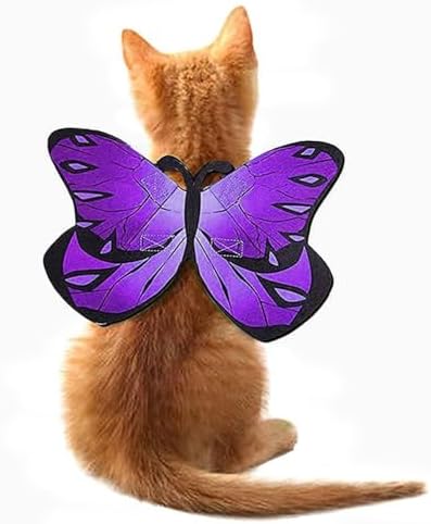 Cat Dog Butterfly Costume Wings for Halloween Party Decoration, Halloween Dog Costume, Puppy Cat Dress Up Accessories by Puoyis