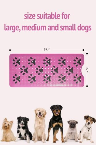 Dog Bath Mat for Tub -Non-Slip Bath Pad for Pet Dogs-Shower Non-Slip Mat Quick Drain Dog Shower Accessory pad Supplies 39.4x15.7 Inches (Pink) - Image 6