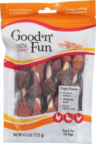 Good'N'Fun Triple Flavored Rawhide Kabobs for Dogs, 4-Ounce (Pack of 2) - Image 2
