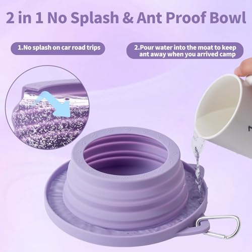 Spill Proof Dog Water Bowl for Car Road Trip, Collapsible Pet Travel Bowl - Image 3