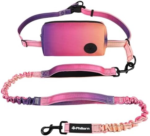 Philorn Hands Free Dog Leash for Dogs with Pouch, Adjustable Waist Leash by Philorn