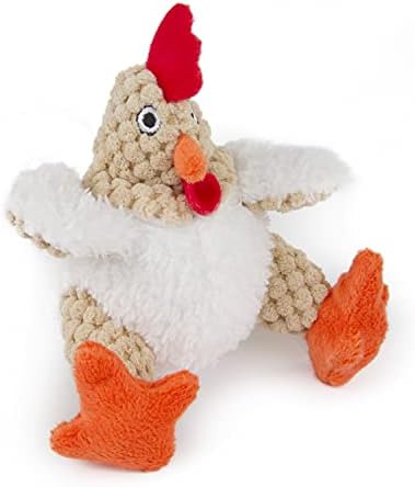 goDog Checkers Just For Me Fat Rooster Squeaky Plush Dog Toy, Chew Guard Technology - White, Mini - Image 4